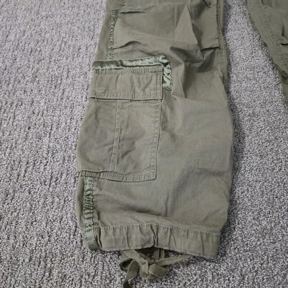 VTG Abercrombie & Fitch Pants Men M Green Baggy Paratrooper Cargo Rugged Y2K